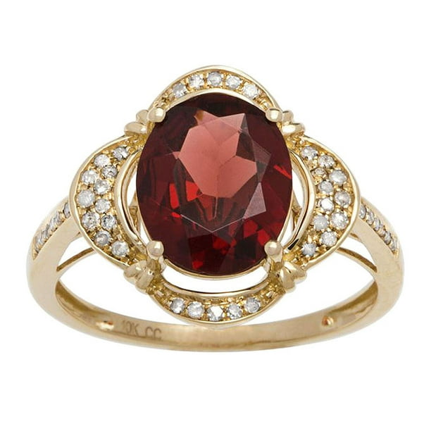 Elegant 10k Yellow Gold Diamond Double Infinity Rope Garnet Engagement Ring Elegant 10k Yellow Gold Diamond Double Infinity Rope Garnet Engagement Ring